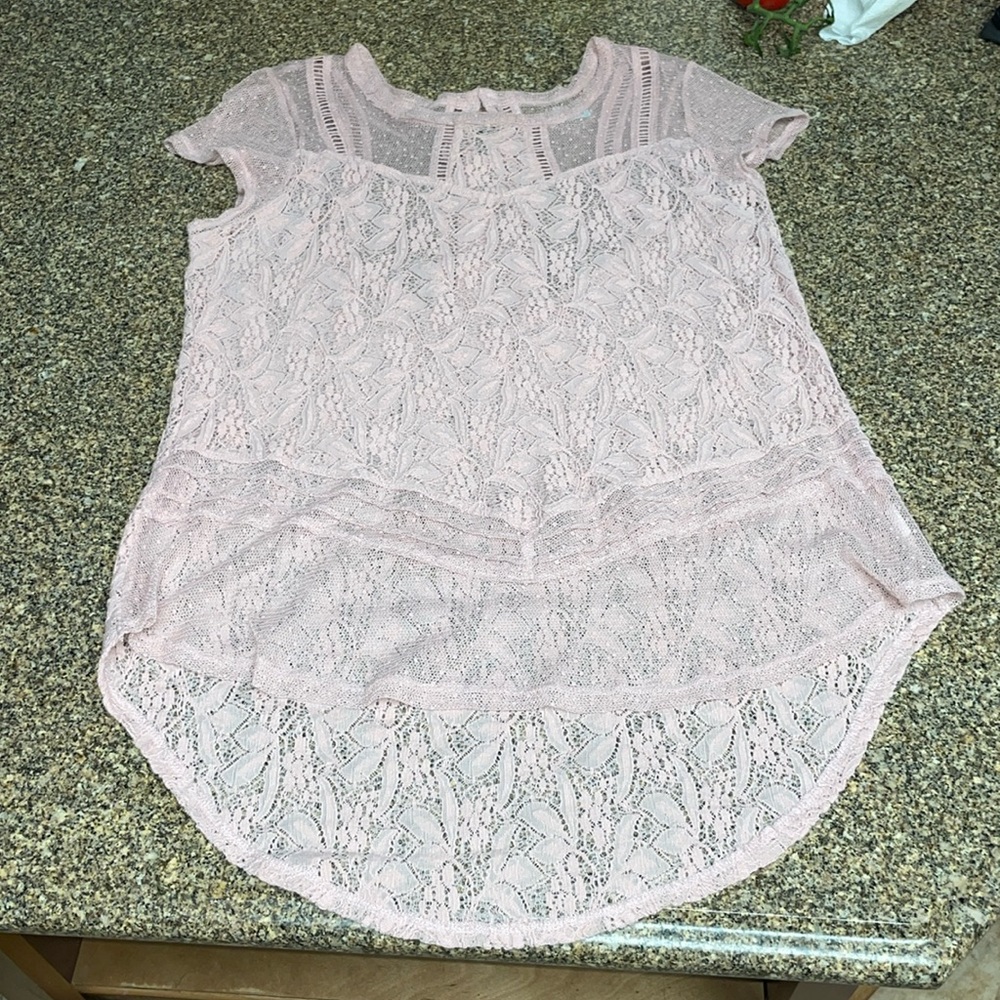 Pink lace top